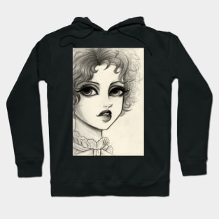 Portrait of a curly hair girl 2017 Hoodie